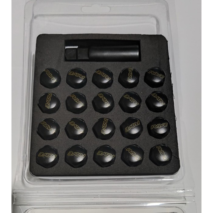 Jual Mur Mobil RAVE RAYS 17 HEX NUT M1.5 isi 20 pcs + 1 pcs kunci BLACK ...