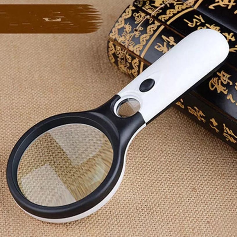 Jual Harga Termuraah.. 2in1 Magnifier Gelas Kaca Pembesar Dengan Lampu ...