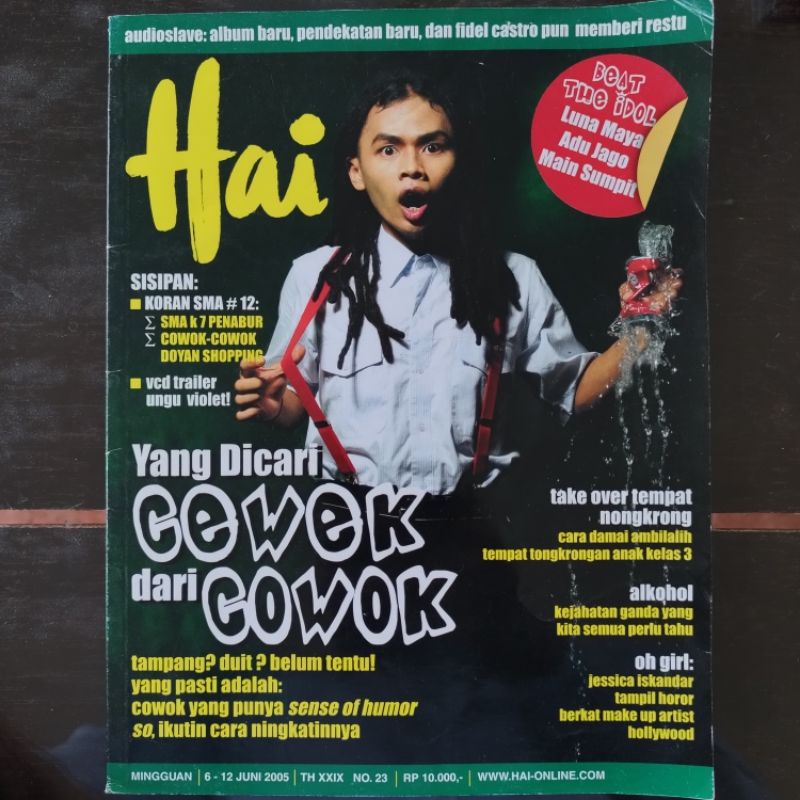 Jual Majalah Hai cover Wendy Cagur, Pin up Gie Nicholas Saputra