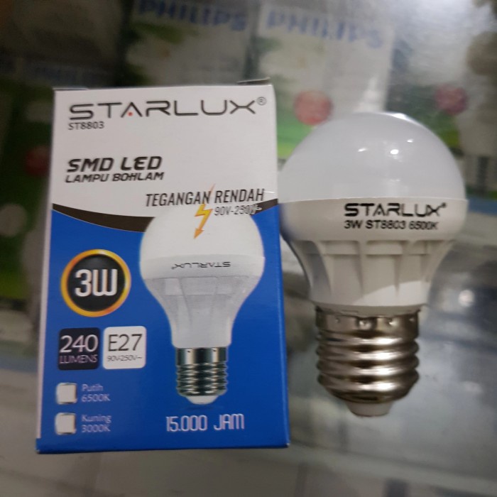 Jual lampu led bulb kecil 3w 3watt putih 220v starlux tokolaris1629 ...