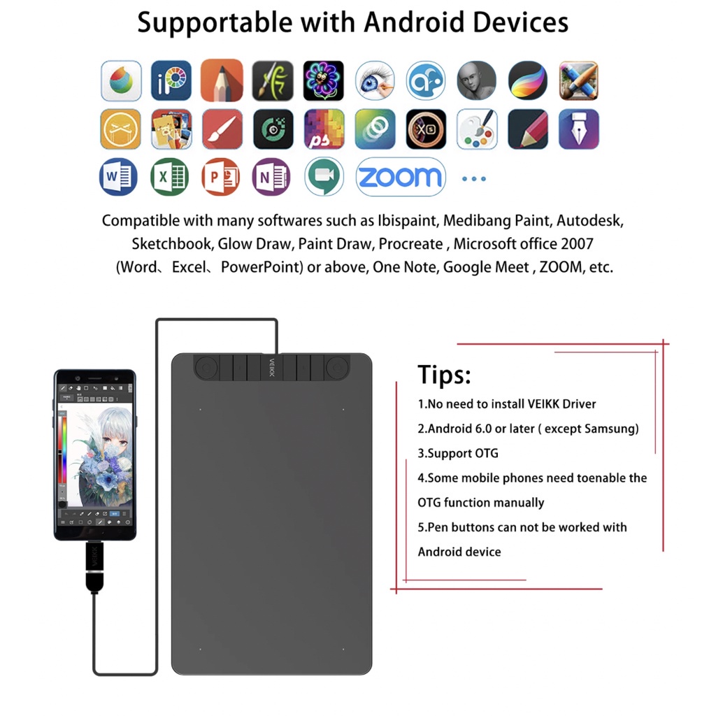 Jual Veikk Vk1060 Pro Digital Graphic Drawing Tablet Osu Alt A30 A50