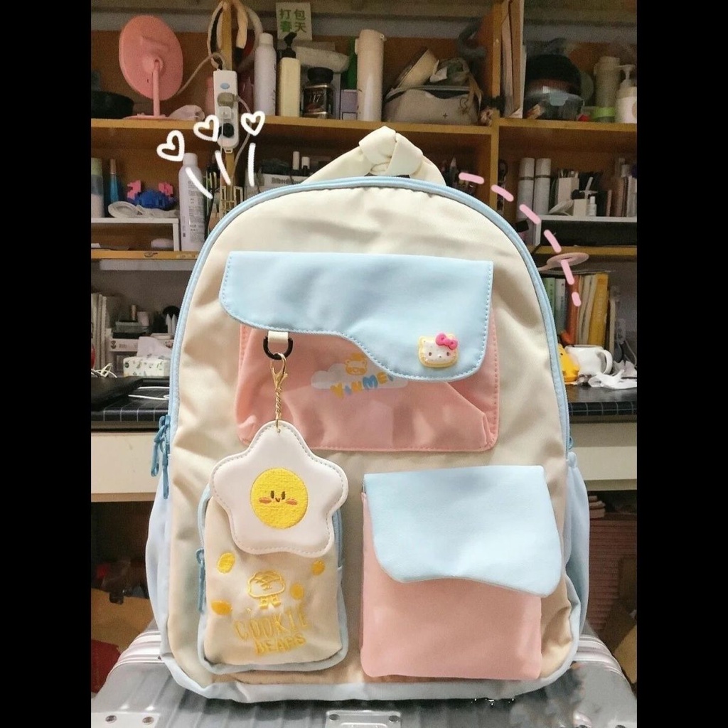 Jual 【Ready】Tas bahu lucu tas ransel siswa kelas mahasiswa versi Korea