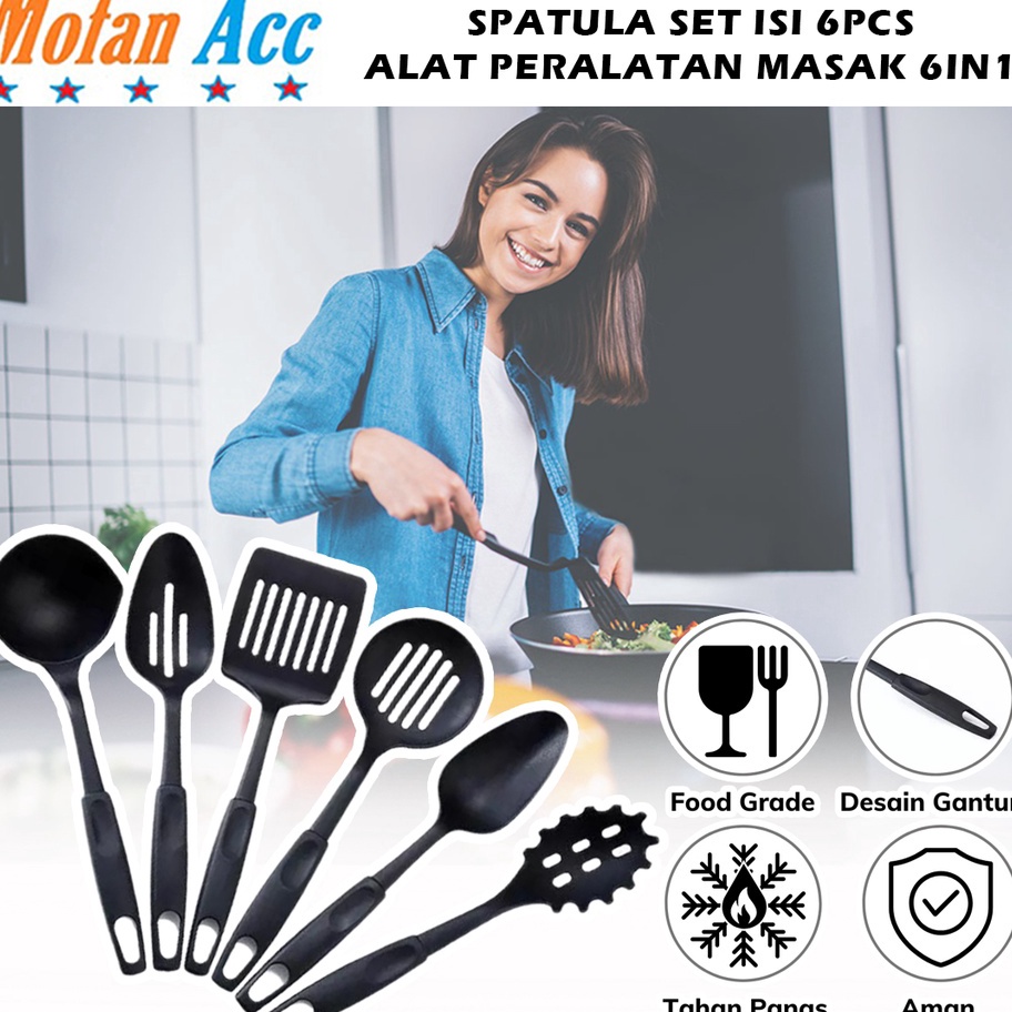 Jual Terkini Spatula Set Isi 6pcs Peralatan Memasak Sutil Sodet Masak Untuk Tumis Rebus Paket