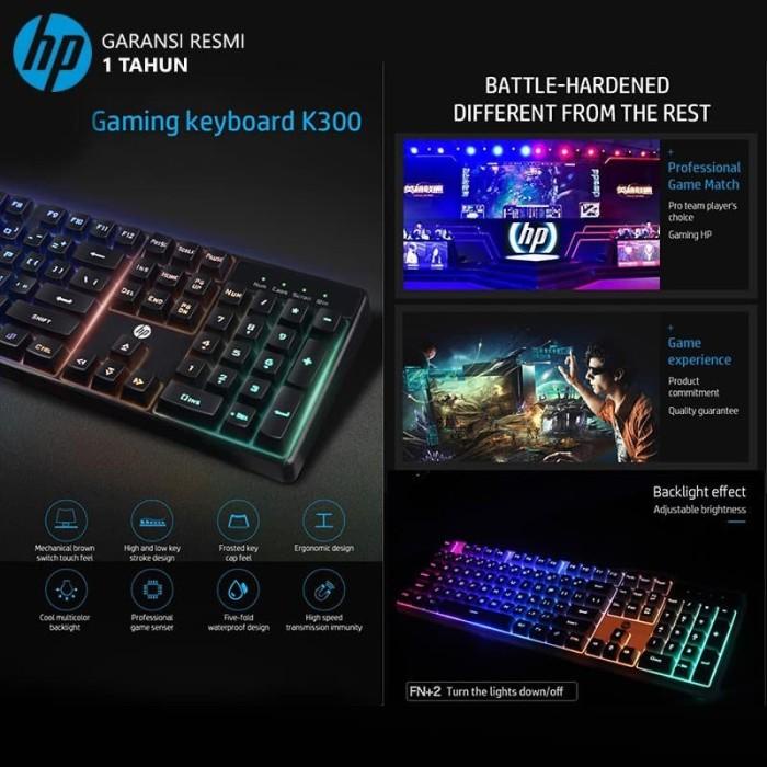 Jual Keyboard Gaming / Gaming Keyboard Hp K300 Rgb Membrane Keyboard