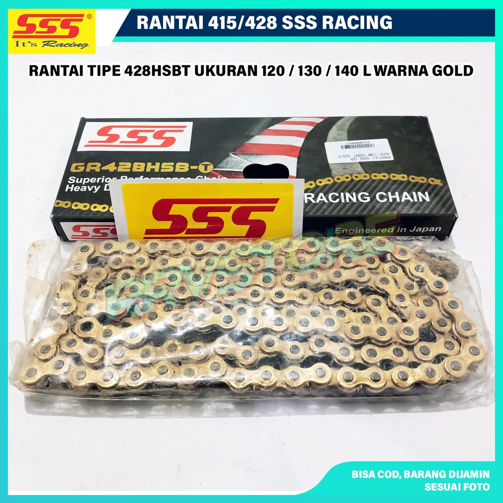 Jual Rantai Motor SSS Racing 415/428 Tipe HSB/HSBT Ukuran 110/130/140 L ...
