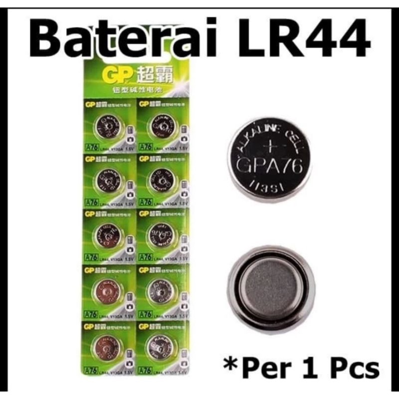 Jual BATERAI GP ALKALINE A76/LR44/AG13 ORIGINAL HARGA PER 2 PCS ...