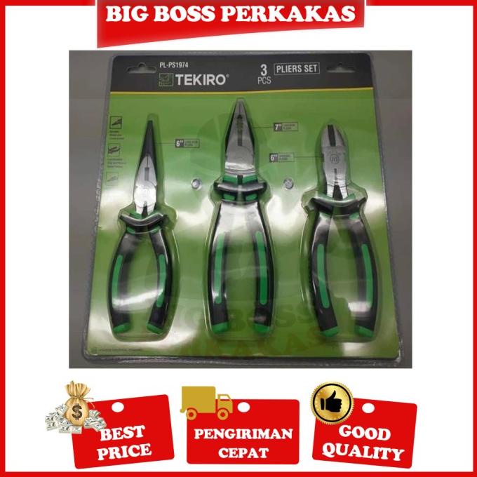 Jual Discount Tekiro Paket Tang Kombinasi Potong Lancip Set Tekiro Tang