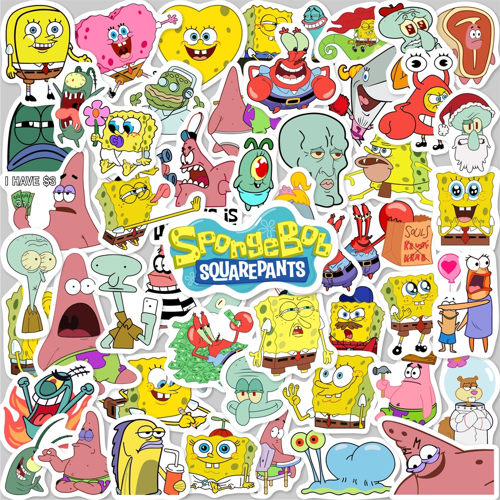 Jual [SONE VARIASI] 70 PCS Stiker Spongebob Squarepants / Sticker ...