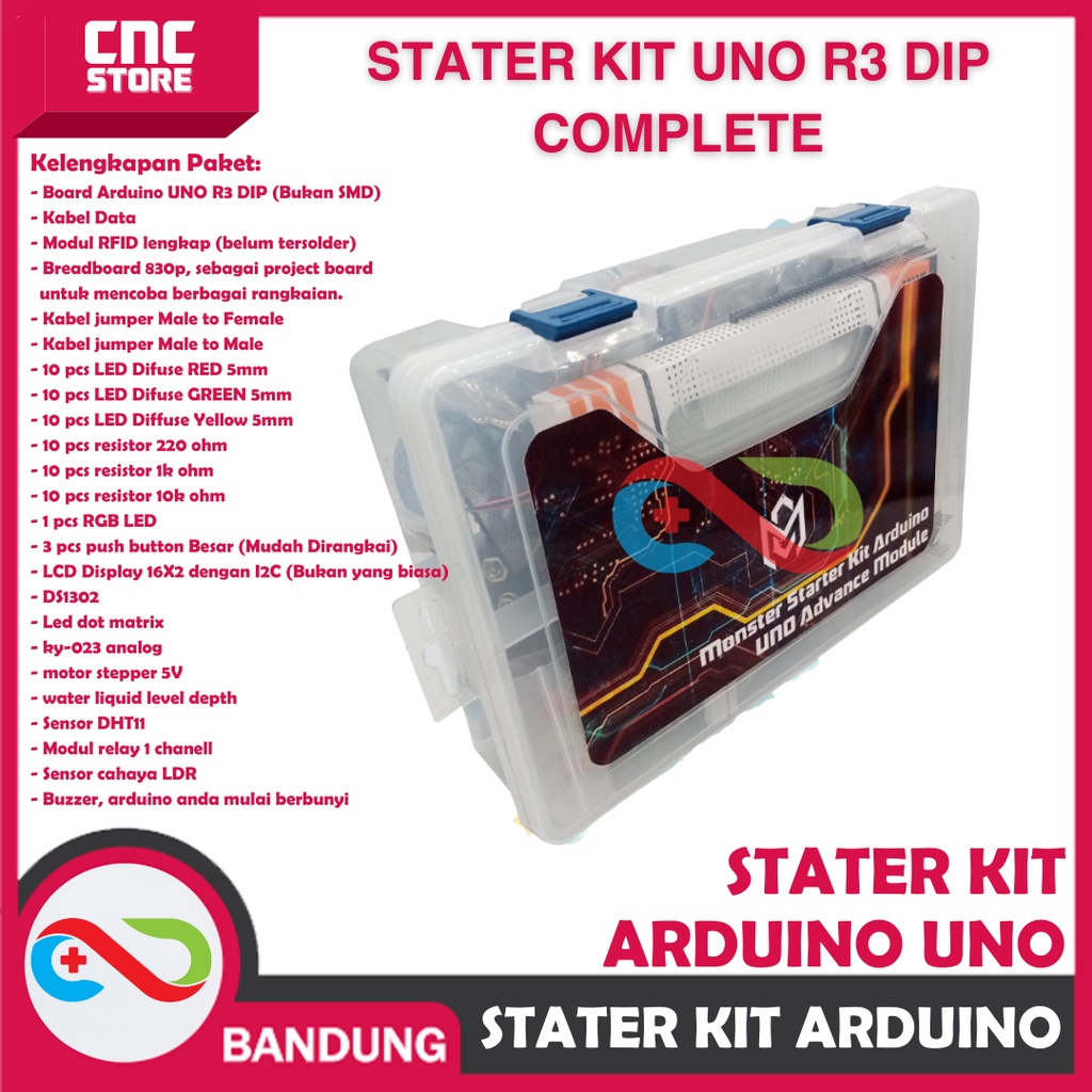 Jual STARTER KIT PAKET LENGKAP ARDUINO UNO MONSTER KIT | Shopee Indonesia