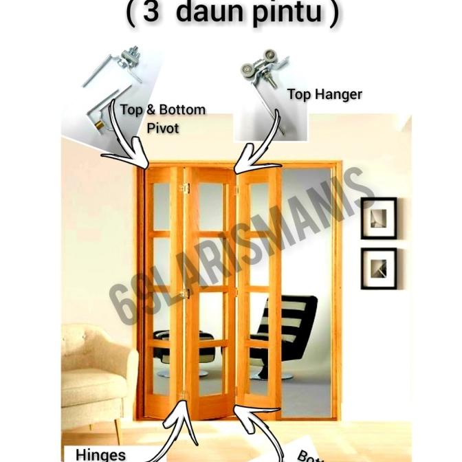 Jual Rel Folding Door / Partisi Pintu Lipat Set 3Daun (3:0), Rel 3 ...