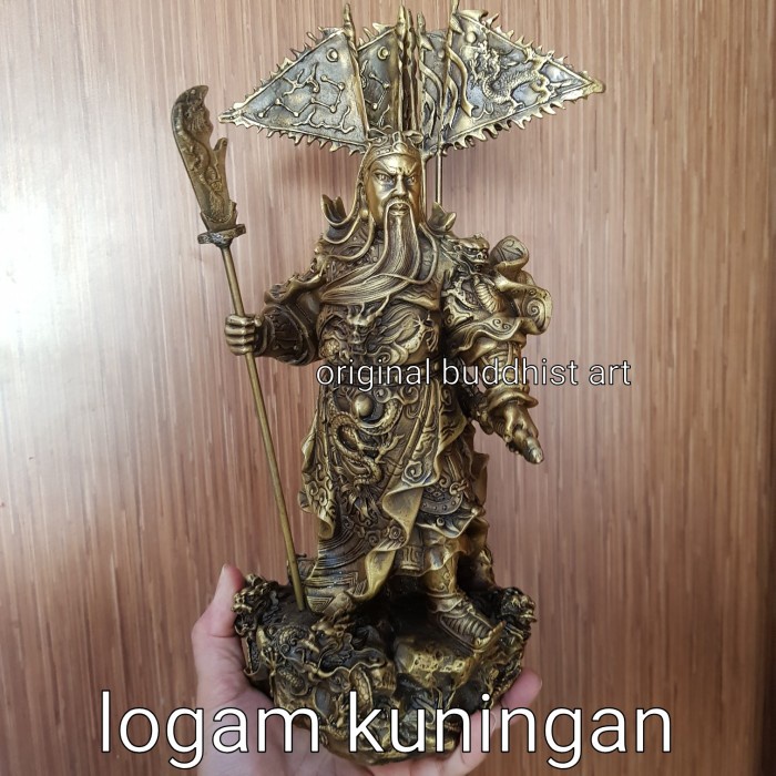 Jual Patung Dewa Kwan Kong 12 Inch Berdiri Logam Kuningan Shopee