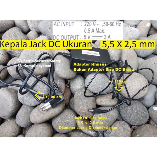 Jual Adaptor 5V 2A 3A Ukuran 5.5 X 2.5Mm Jack Dc Mm 2.5 