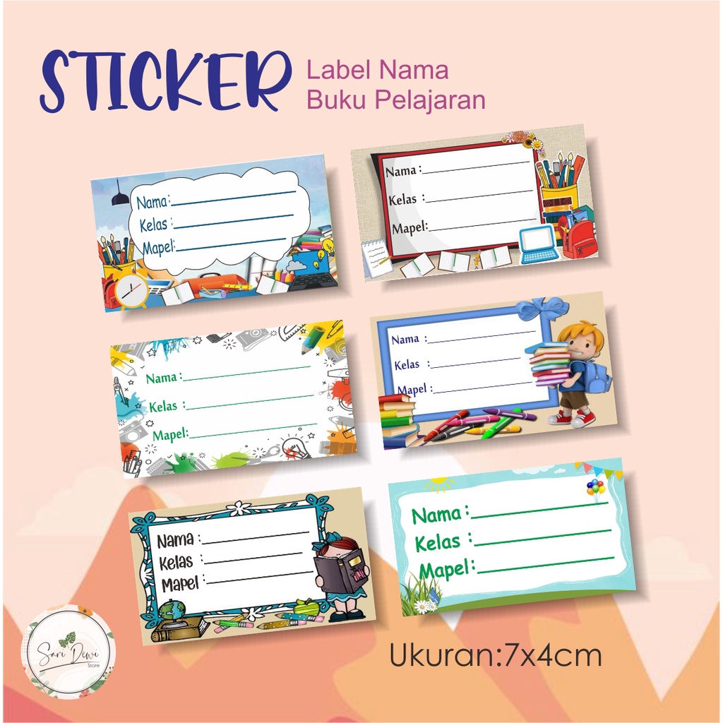 Jual Sticker Label Nama Kelas Mata Pelajaran 1 Pck Isi 20pc Shopee Indonesia 