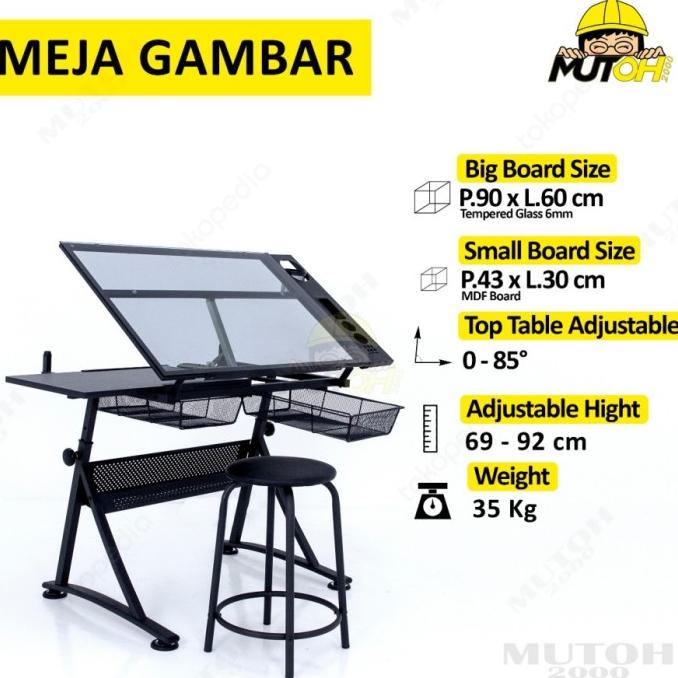Jual Ready Meja Arsitek Meja Lukis Meja Belajar 1 Set Adjustable Mg-001