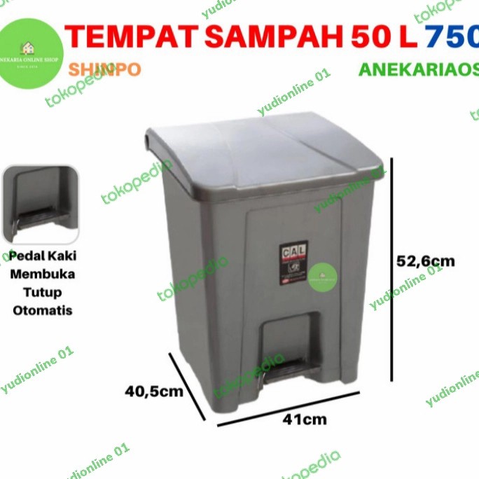 Jual Tempat Sampah Injak Segi 50 Liter Shinpo Sip 750 Challenge Shopee Indonesia 0600