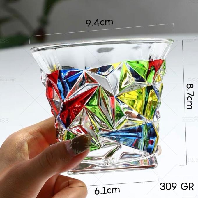 Jual Rainbow Stained Glass gelas Kaca beer vodka Air Minum old
