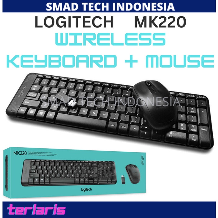 Jual Logitech Mk220 Compact Combo Keyboard Mouse Wireless 2 4ghz Receiver Original Shopee