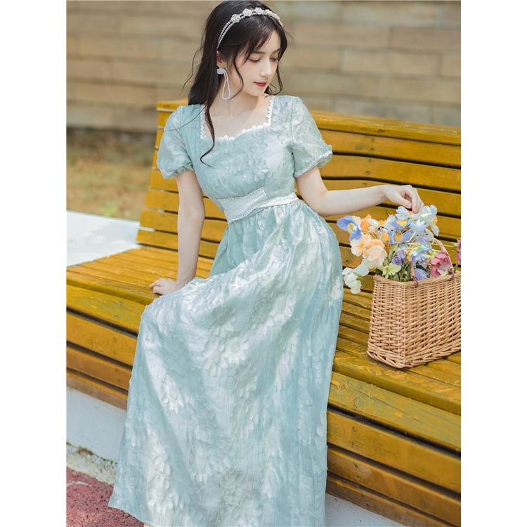 Women's summer dress, French style, fitted waist, slimming A92 main image 1