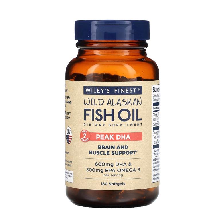 Jual WILEYS FINEST WILD ALASKAN FISH OIL PEAK DHA 180 SOFTGELS Shopee