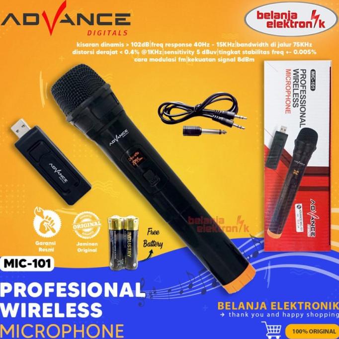 Jual Microphone Wireless Advance Mic-101 Tanpa Kabel | Shopee Indonesia