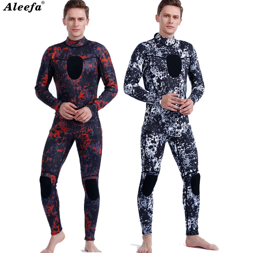 Jual Mens Spearfishing Wetsuit 3mm Camouflage Neoprene Onepiece Diving