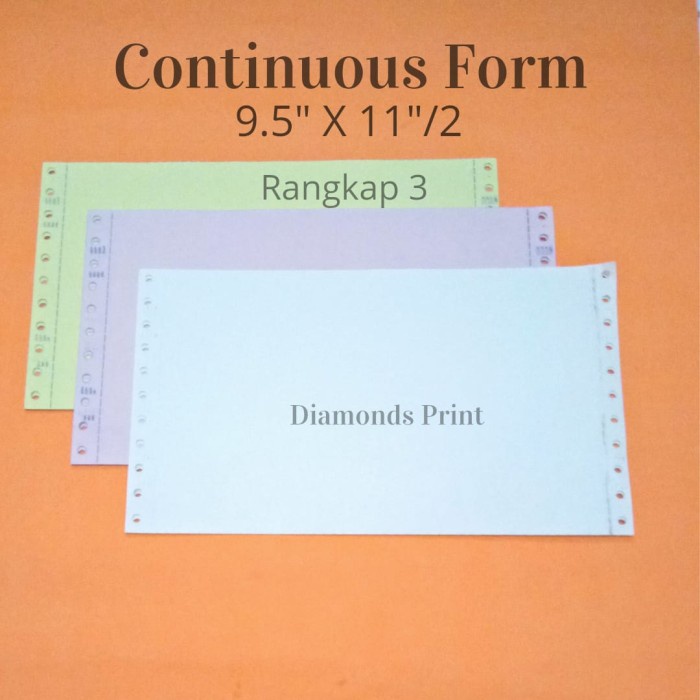 Jual Promo Continuous Form 9.5 X 11/2 3Ply Kertas Faktur Invoice Nota ...