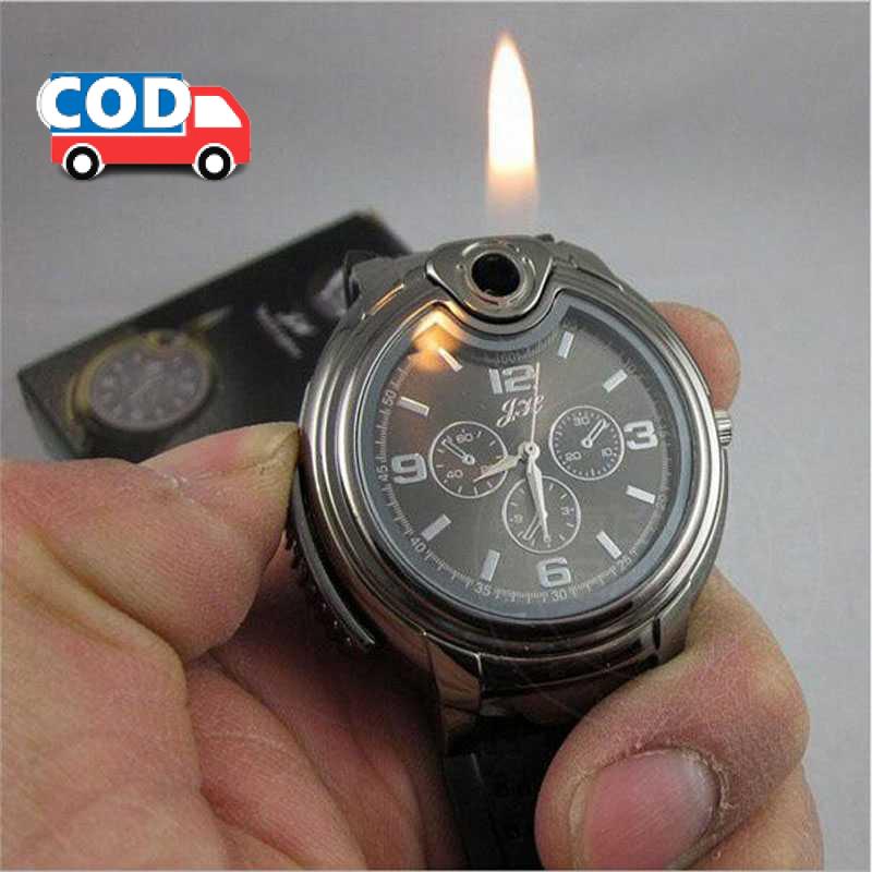 Jual Jam Tangan Pria Unik Keren dengan Korek Api Gas Isi Ulang Arloji ...