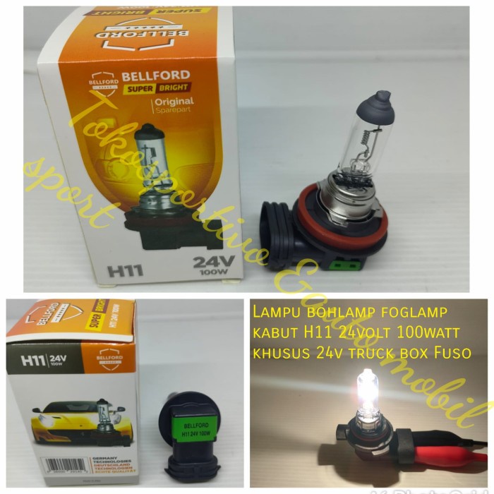 Jual Lampu bohlamp foglamp kabut H11 24v 100w Made in Jerman Fuso truk ...