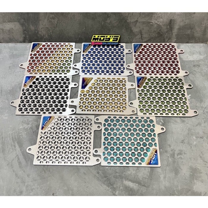 Jual COVER RADIATOR HRC ALMU LOGO EMBLEM TITANIUM HONDA VARIO 125 150 ...