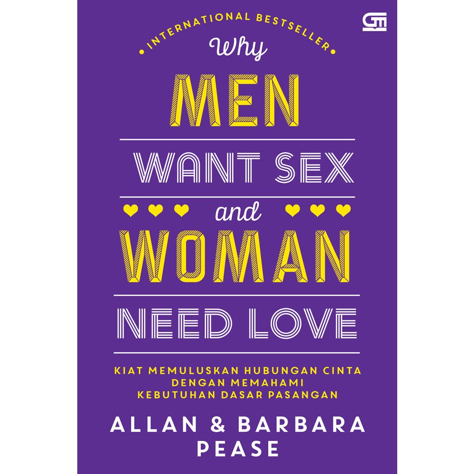 Jual Buku Why Men Want Sex & Women Need Love, Buku Terjemah Allan & Barbara  Pease, [GPU] Book for Boss | Shopee Indonesia