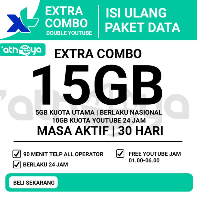 Jual KUOTA XL EXTRA COMBO DOUBLE YOUTUBE | Shopee Indonesia