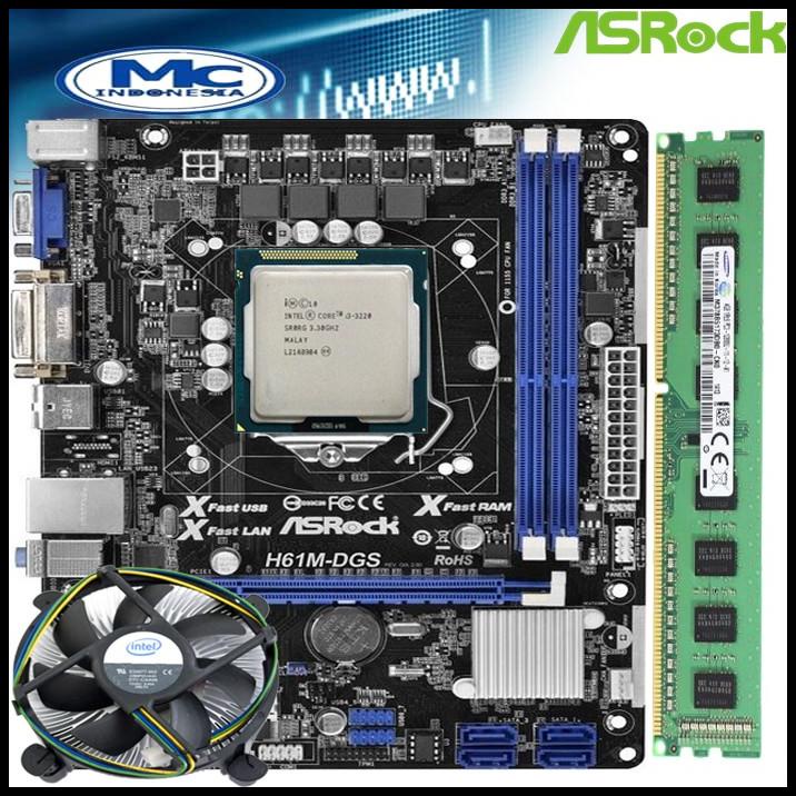 Jual Motherboard H61 + Processor I3 + Fan + Ram 4Gb Shopee Indonesia