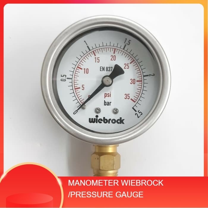 Jual Wiebrock 2.5 Inch Bar / Psi Raket Hc Type Manometer Pressure Gauge
