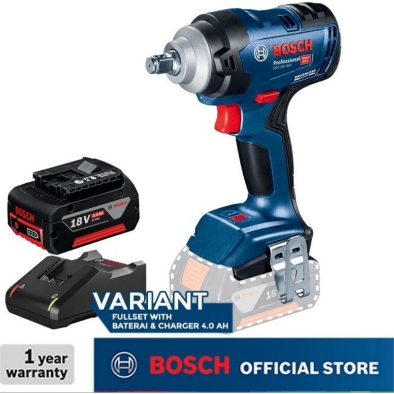Jual Bosch Brushless Impact Wrench 18Volt GDS 18V-400 Full Set (4.0Ah ...