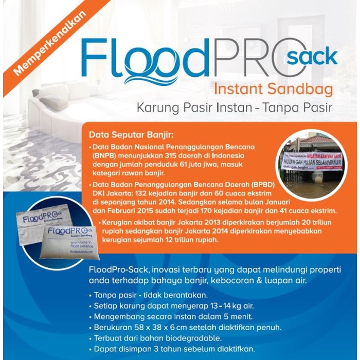 Jual FloodPro-Sack (isi 5 karung) -Karung Pasir Instant -Karung Anti ...