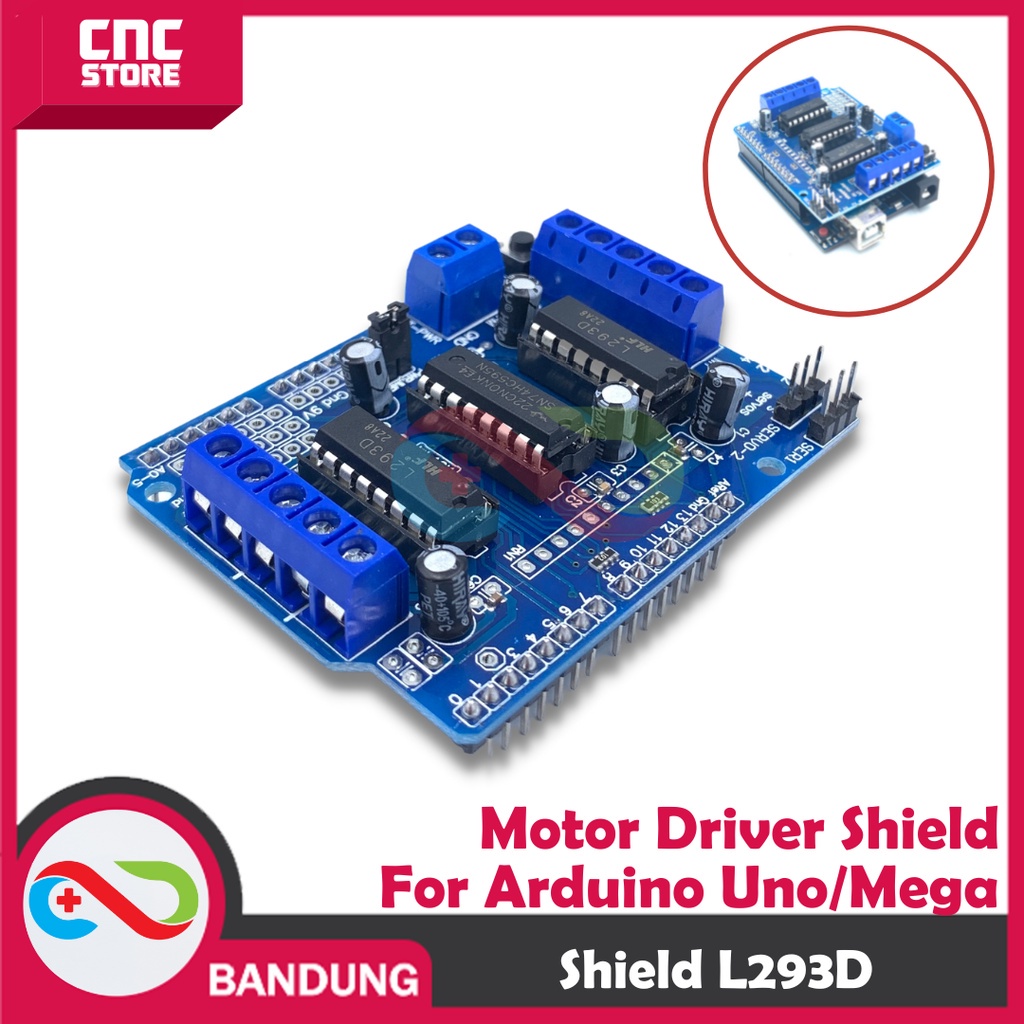 Jual L293 L293D MOTOR DRIVER SHIELD FOR ARDUINO MEGA UNO NANO | Shopee ...
