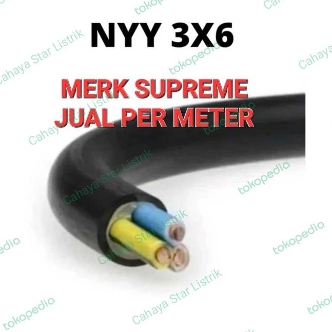 Jual Kabel Nyy 3X6 Supreme Hitam Engkel Kabel Tufur 3X6 Mm Per Meter