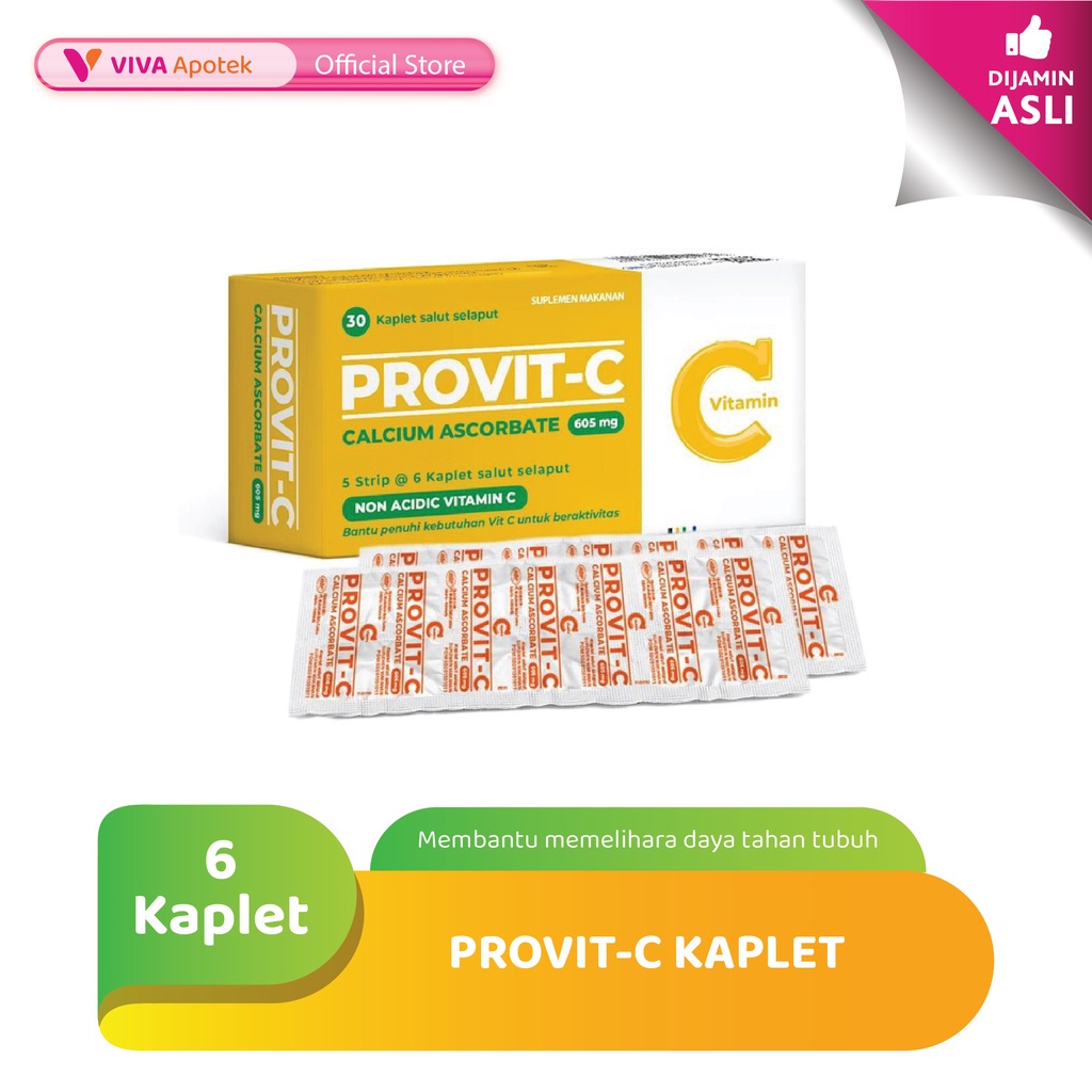 Jual Provit-C untuk Memelihara Daya Tahan Tubuh (6 Kaplet) | Shopee ...