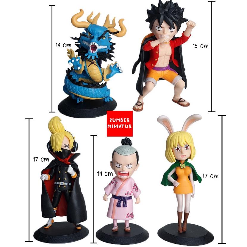 Jual Kekinian Action Figure One Piece Luffy Mihawk Kuma Zoro Sabo 18 cm