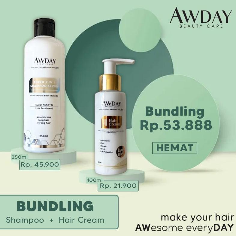 Jual Terbaik Paket Bundling Hemat Shampoo Awday Super Keratin 3in1 Plus