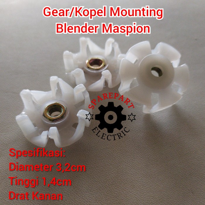Jual GEAR KOPEL BLENDER MASPION GIGI PLASTIK PUTIH Shopee Indonesia