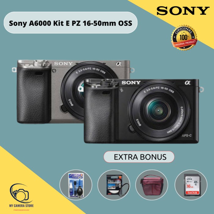 Jual Sony A6000 Kit 1650mm OSS Kamera Mirrorless A6000 Paket Original Shopee Indonesia