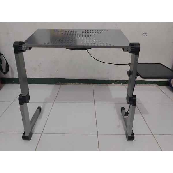 Jual Meja Laptop Lipat Portable Stand Aluminium Cooler Big Fan Mousepad Ready Shopee Indonesia