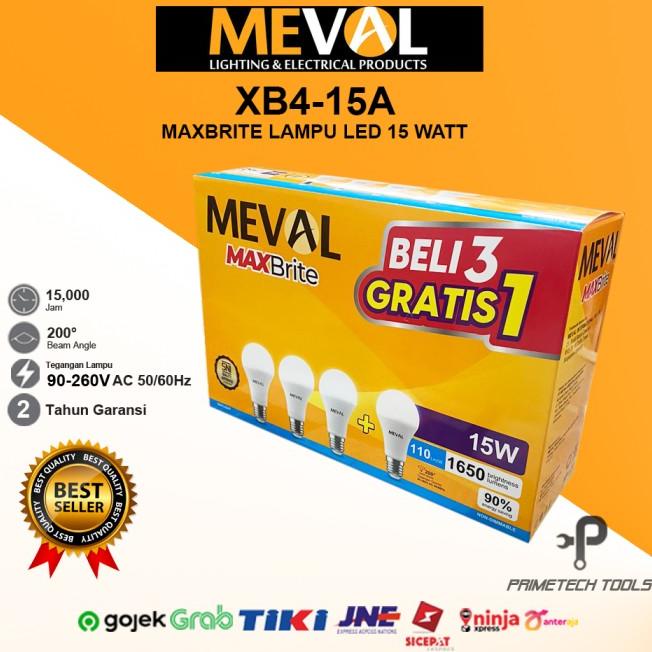 Jual MEVAL MAXBRITE LAMPU BOHLAM LED 15 W BELI 3 GRATIS 1 XB4-15A ...