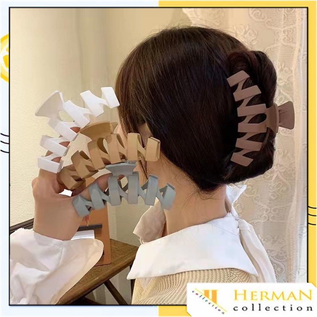 Jual HC Jepit Rambut Motif Zigzag Doff Jedai Rambut Wanita Besar ...