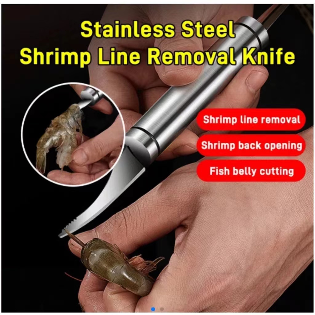 Jual Stainless Steel Shrimp Iine Cutter Shelled Shrimp Back Open Shrimp ...