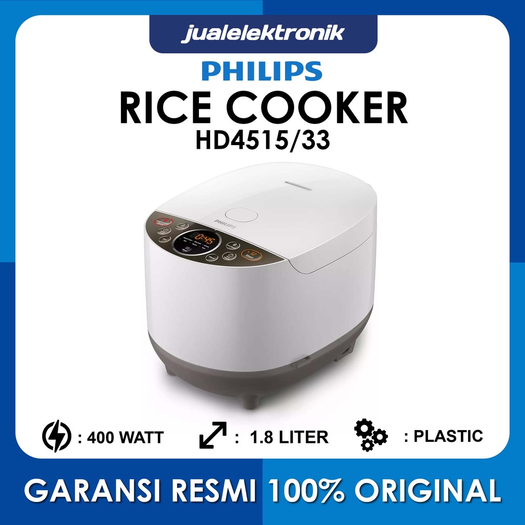 Jual Philips HD4515/33 Rice Cooker Digital 1.8 Liter Fuzzy Logic