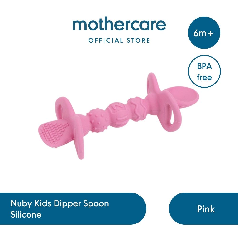 Jual Nuby Kids Dipper Spoon Silicone Pink - Sendok Makan (Merah Muda ...