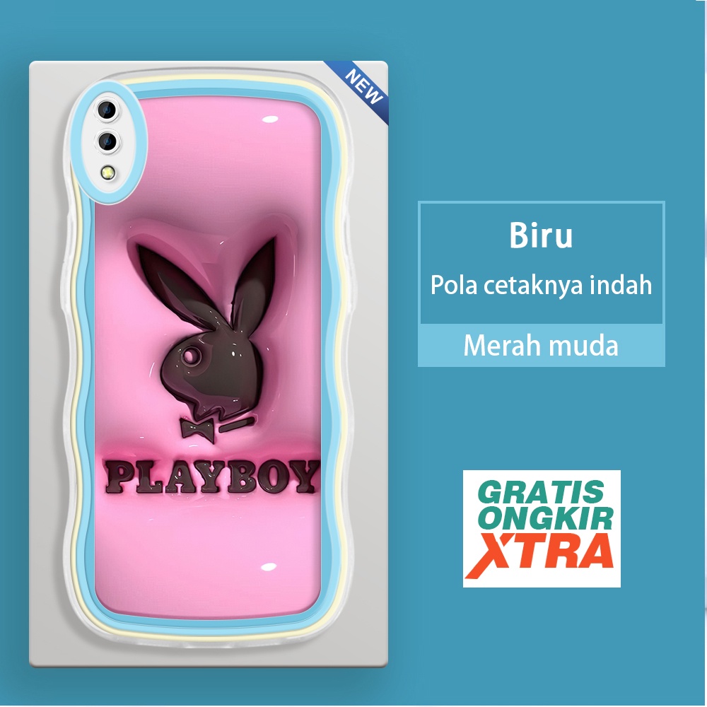 Jual Mater.case Vivo Y17S Y33T Y36I Y66 Y65 z3 z3i x9 x9s V11I V11 V5 Plus  IQOO Z7X 5G Casing Ponsel Pola Play Boy 3D tepi bergelombang jelly  aksesoris hp Kesing softcase