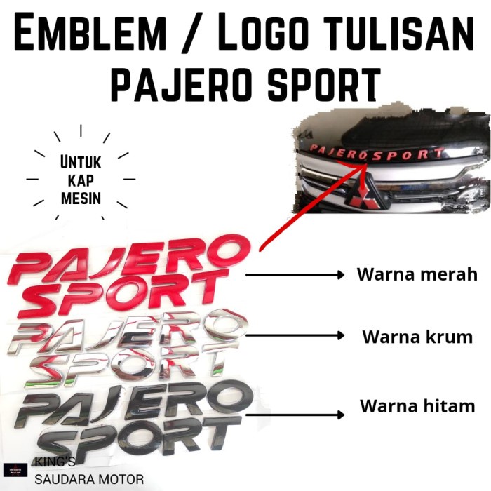 Jual Logo Atau Emblem Untuk Kap Mesin Tulisan Pajero Sport Shopee